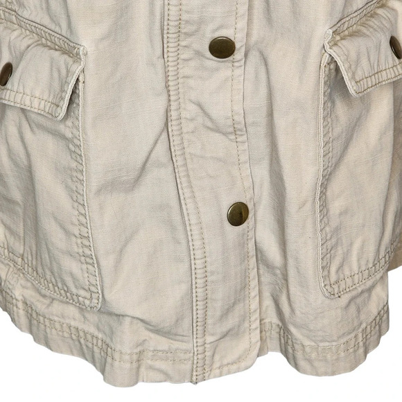 Talbots Womens Cotton Anorak Khaki Jacket Coat Size Medium Beige - Picture 7 of 12